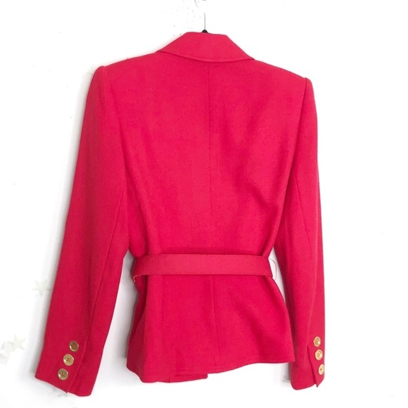 HERBERT Grossman red tailored wool belted jacket - Picture 9 of 11